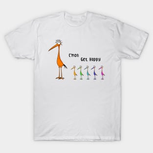 C'mon Get Happy Funny Birds T-Shirt